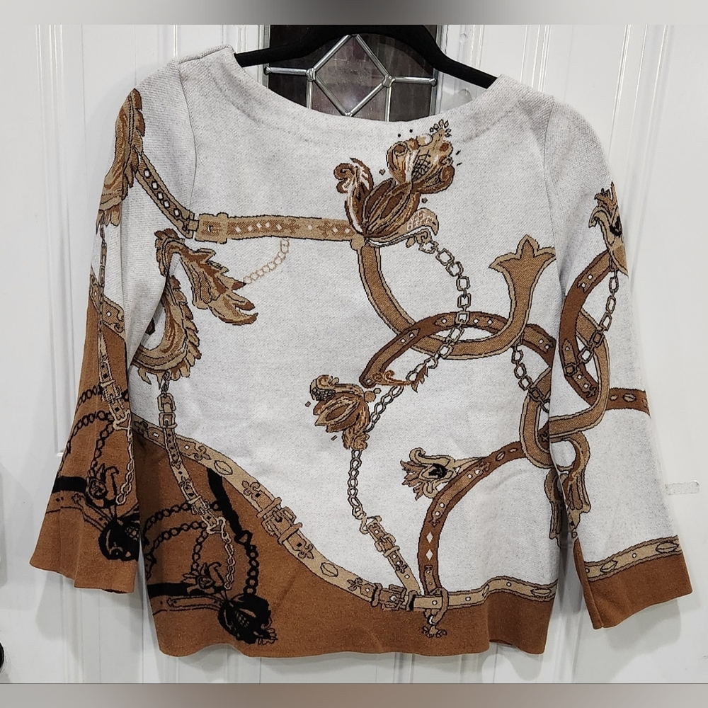 Chico's horse bridle sweater women's size 0 medium
